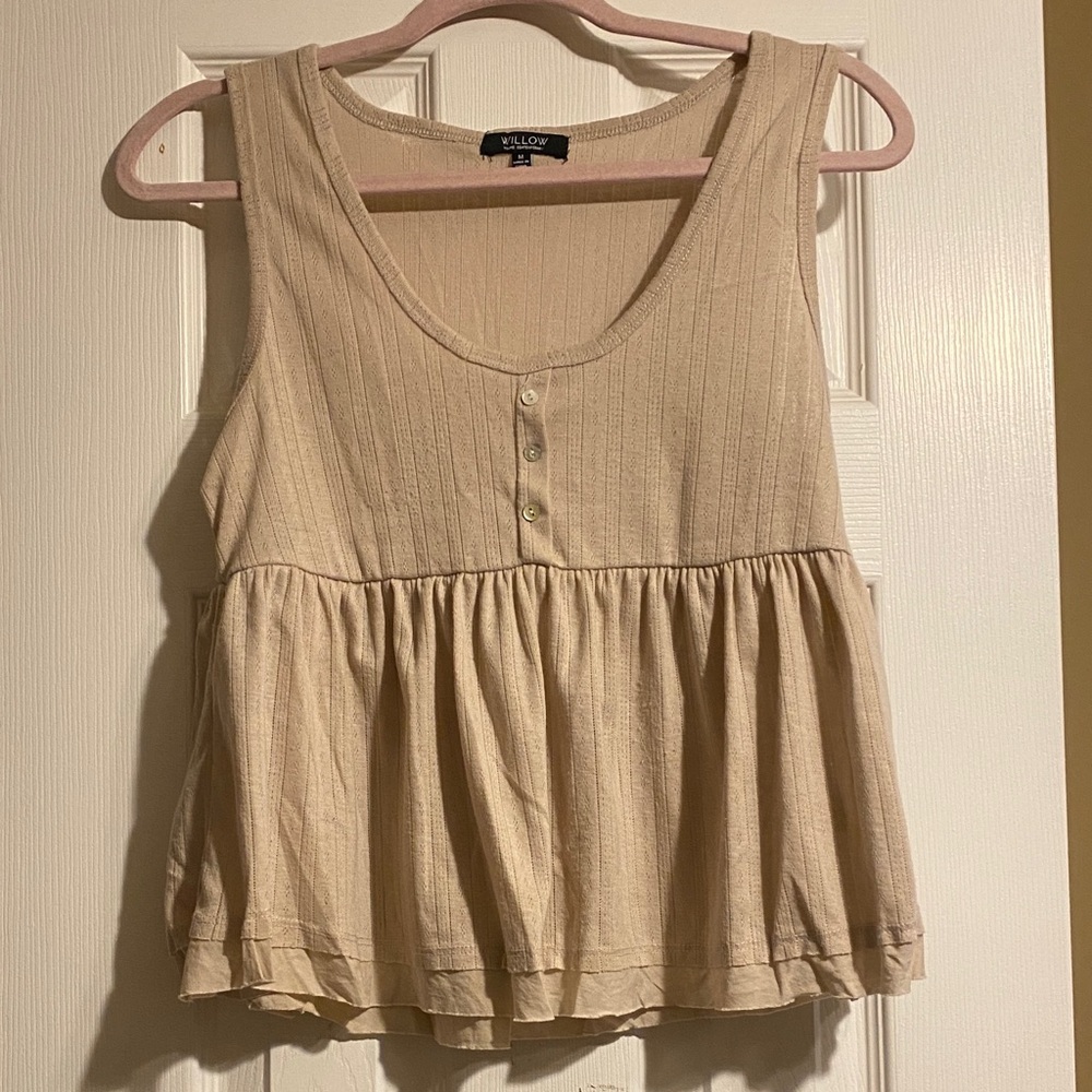 Willow Cream Buttoned Tank Top